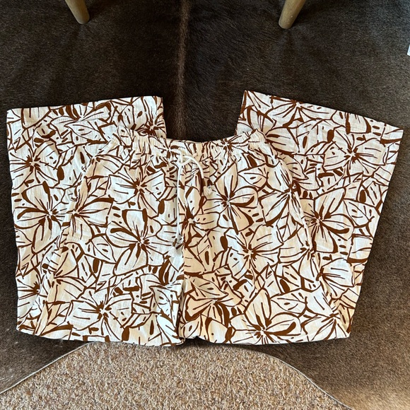 NWT double-gauze drawstring wide-leg pants in abstract flora Madewell - Picture 4 of 5